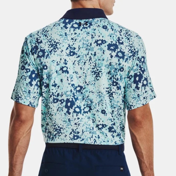 UNDER ARMOUR The Playoff Polo shirt loose fit breathable UPF 40 blue size XXL - Picture 4 of 13